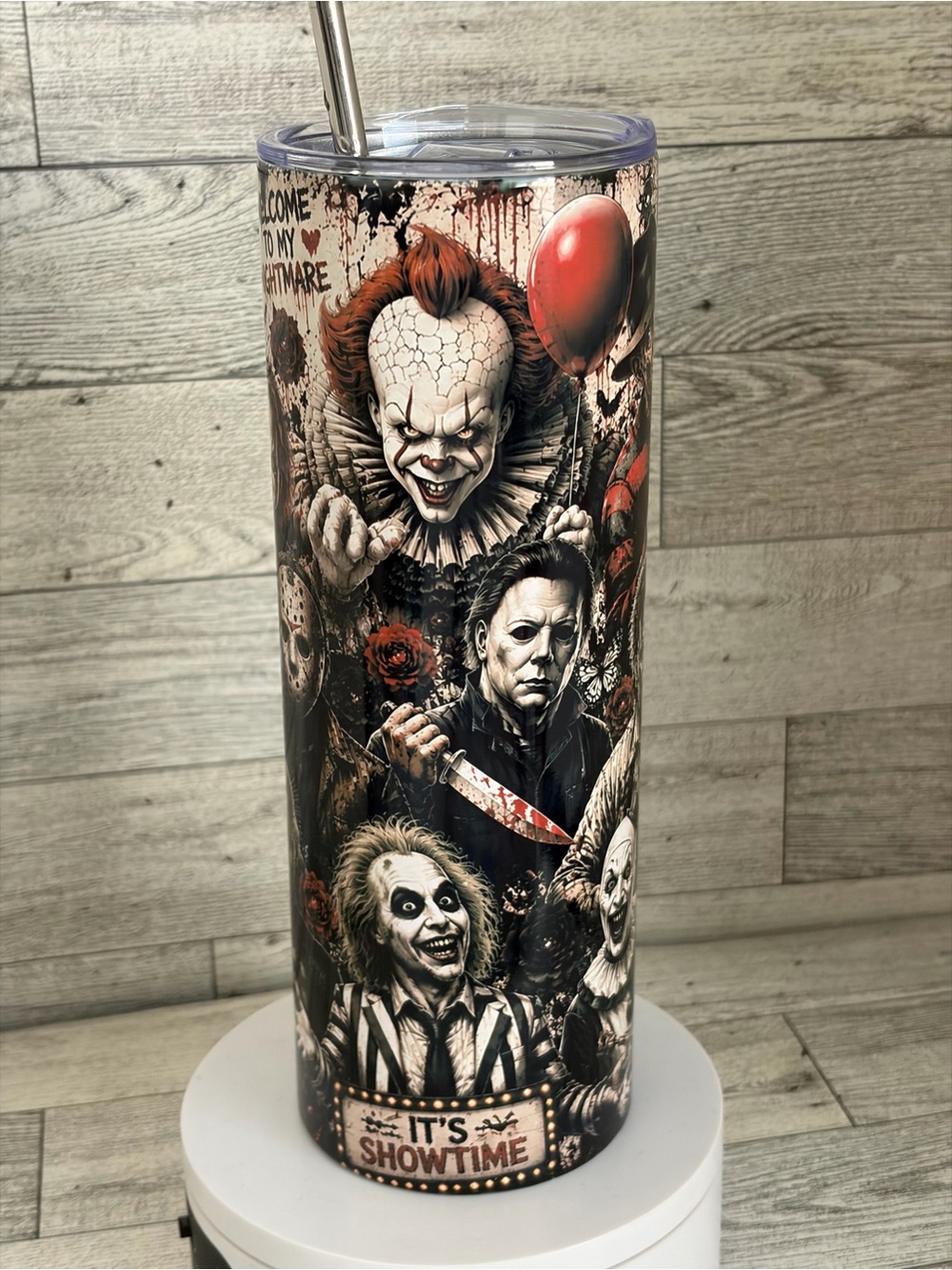 Horror Icons Stainless Steel 2oz Stainless Steel Tumbler - Red & Black